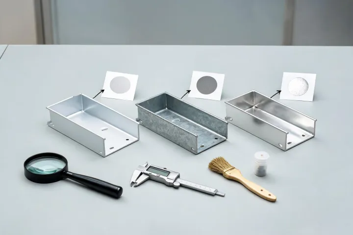 Cable tray finish comparison bench