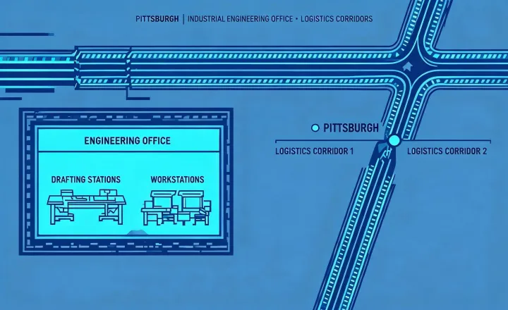 Map illustration for Cope Cable Tray engineering office