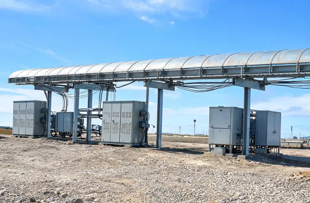Outdoor cable tray at renewable energy site