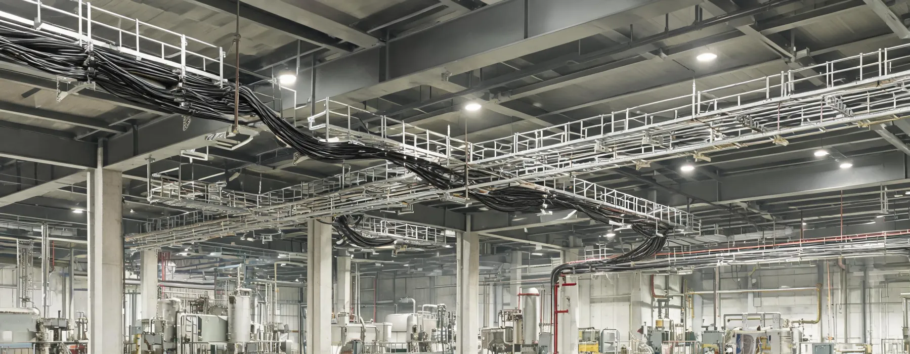 Cable tray network in a process facility