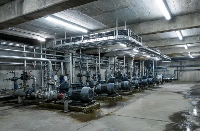 Stainless cable tray in water treatment plant